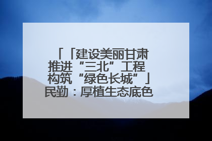 「建设美丽甘肃 推进“三北”工程 构筑“绿色长城”」民勤：厚植生态底色 筑牢绿色屏障