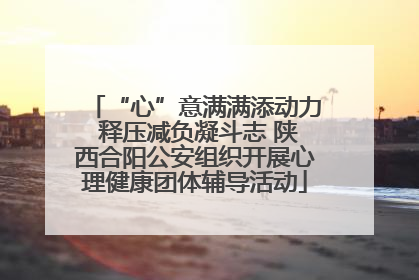“心”意满满添动力 释压减负凝斗志 陕西合阳公安组织开展心理健康团体辅导活动