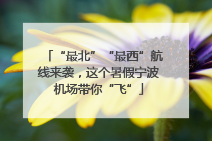 “最北”“最西”航线来袭，这个暑假宁波机场带你“飞”