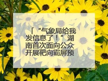 “气象局给我发信息了！”湖南首次面向公众开展靶向霸屏预警信息发布