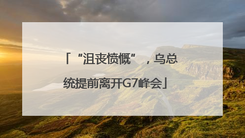 “沮丧愤慨”，乌总统提前离开G7峰会