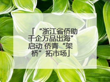 “浙江省侨助千企万品出海”启动 侨青“架桥”拓市场