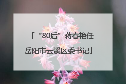 “80后”蒋春艳任岳阳市云溪区委书记
