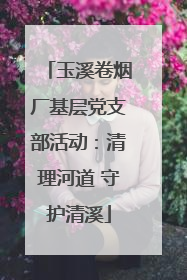 玉溪卷烟厂基层党支部活动：清理河道 守护清溪