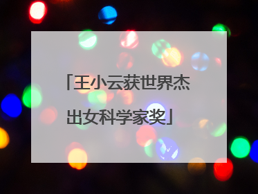 王小云获世界杰出女科学家奖