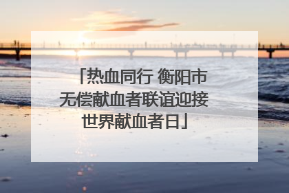 热血同行 衡阳市无偿献血者联谊迎接世界献血者日