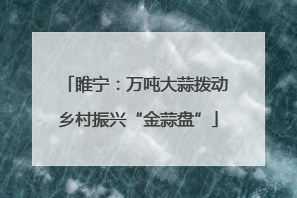 睢宁：万吨大蒜拨动乡村振兴“金蒜盘”