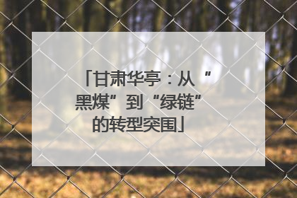 甘肃华亭：从“黑煤”到“绿链”的转型突围