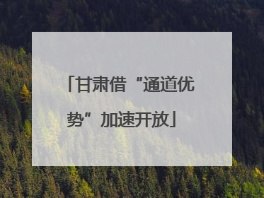 甘肃借“通道优势”加速开放