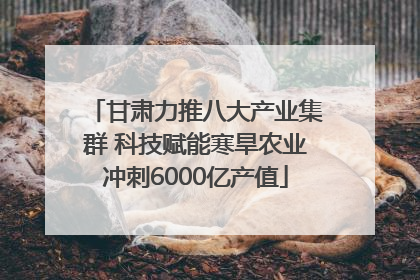 甘肃力推八大产业集群 科技赋能寒旱农业冲刺6000亿产值