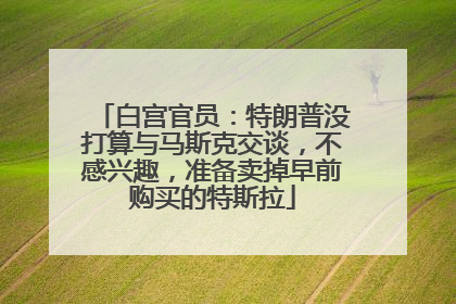 白宫官员：特朗普没打算与马斯克交谈，不感兴趣，准备卖掉早前购买的特斯拉
