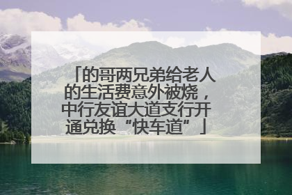 的哥两兄弟给老人的生活费意外被烧，中行友谊大道支行开通兑换“快车道”