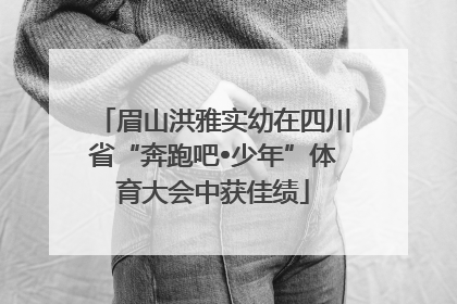 眉山洪雅实幼在四川省“奔跑吧•少年”体育大会中获佳绩