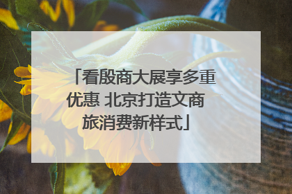 看殷商大展享多重优惠 北京打造文商旅消费新样式