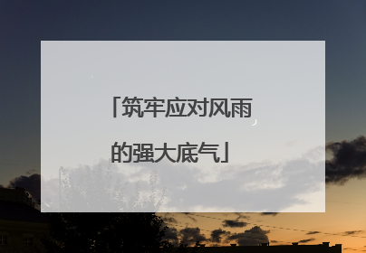 筑牢应对风雨的强大底气