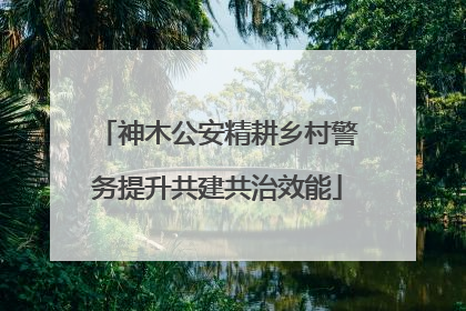 神木公安精耕乡村警务提升共建共治效能