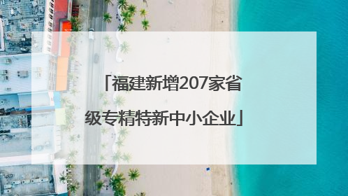 福建新增207家省级专精特新中小企业