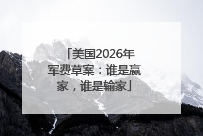 美国2026年军费草案：谁是赢家，谁是输家