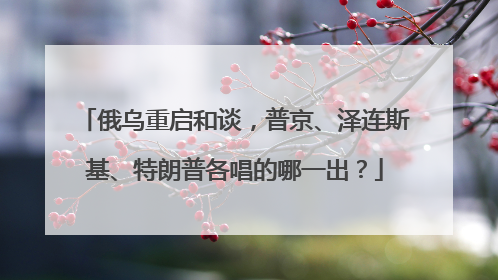 俄乌重启和谈，普京、泽连斯基、特朗普各唱的哪一出？