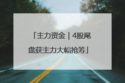 主力资金｜4股尾盘获主力大幅抢筹