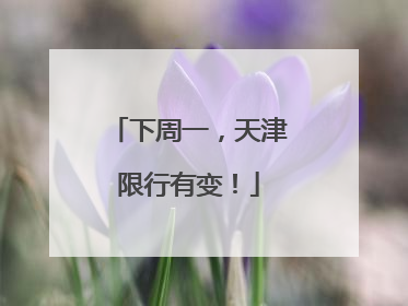 下周一，天津限行有变！