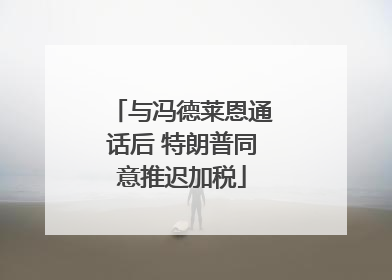 与冯德莱恩通话后 特朗普同意推迟加税