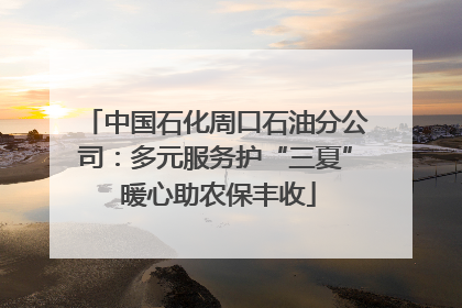 中国石化周口石油分公司：多元服务护“三夏” 暖心助农保丰收