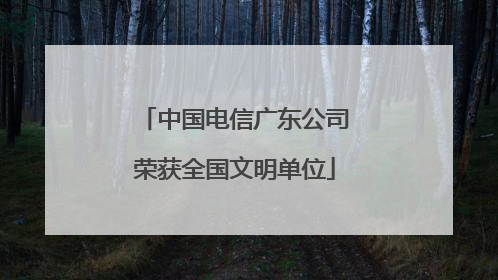 中国电信广东公司荣获全国文明单位