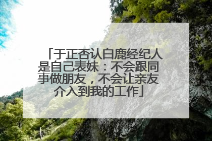于正否认白鹿经纪人是自己表妹：不会跟同事做朋友，不会让亲友介入到我的工作