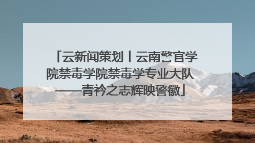 云新闻策划丨云南警官学院禁毒学院禁毒学专业大队——青衿之志辉映警徽