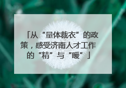 从“量体裁衣”的政策，感受济南人才工作的“精”与“暖”