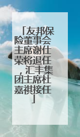 友邦保险董事会主席谢仕荣将退任，汇丰集团主席杜嘉祺接任