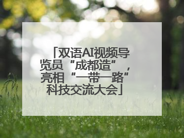 双语AI视频导览员“成都造”，亮相“一带一路”科技交流大会