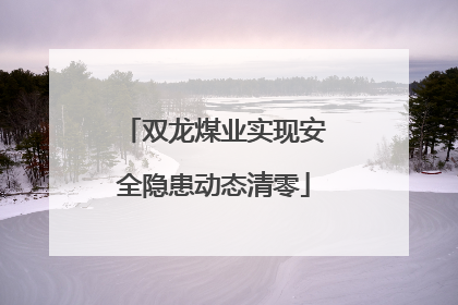 双龙煤业实现安全隐患动态清零