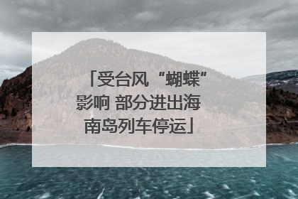 受台风“蝴蝶”影响 部分进出海南岛列车停运