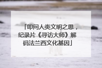 叩问人类文明之思，纪录片《寻访大师》解码法兰西文化基因