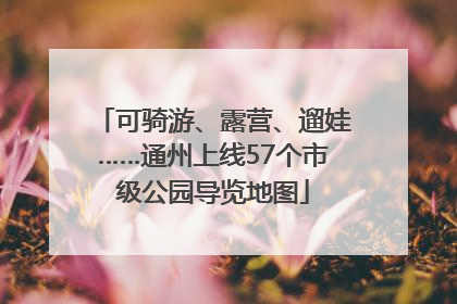 可骑游、露营、遛娃……通州上线57个市级公园导览地图