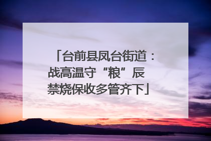 台前县凤台街道：战高温守“粮”辰 禁烧保收多管齐下