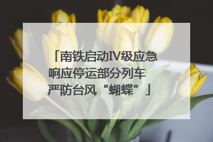 南铁启动Ⅳ级应急响应停运部分列车 严防台风“蝴蝶”