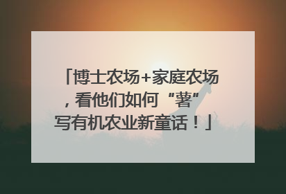 博士农场+家庭农场，看他们如何“薯” 写有机农业新童话！