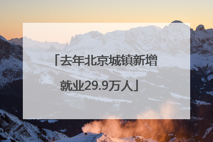去年北京城镇新增就业29.9万人