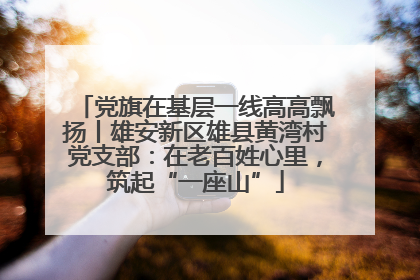 党旗在基层一线高高飘扬丨雄安新区雄县黄湾村党支部：在老百姓心里，筑起“一座山”