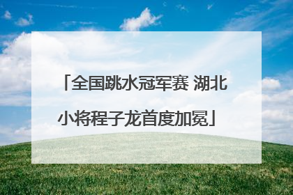 全国跳水冠军赛 湖北小将程子龙首度加冕