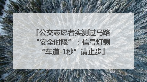公交志愿者实测过马路“安全时限”：信号灯剩“车道-1秒”请止步