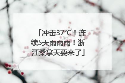 冲击37℃！连续5天雨雨雨！浙江桑拿天要来了