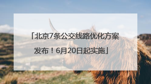 北京7条公交线路优化方案发布！6月20日起实施