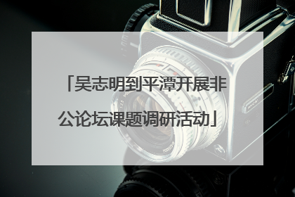 吴志明到平潭开展非公论坛课题调研活动