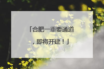合肥一重要通道，即将开建！