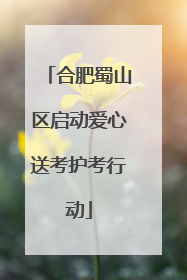 合肥蜀山区启动爱心送考护考行动