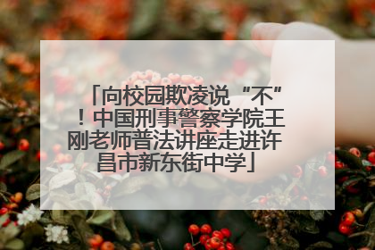向校园欺凌说“不”！中国刑事警察学院王刚老师普法讲座走进许昌市新东街中学